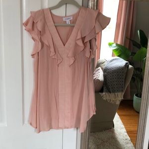 Motherhood maternity pink ruffle top